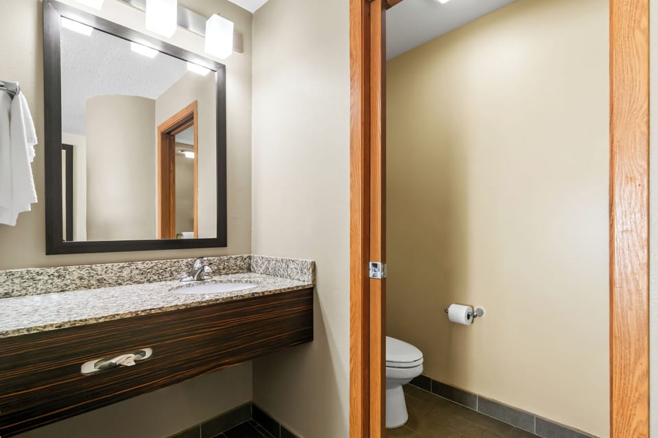 Room, 1 Queen Bed, Non Smoking | Bathroom | Free toiletries, hair dryer, towels
