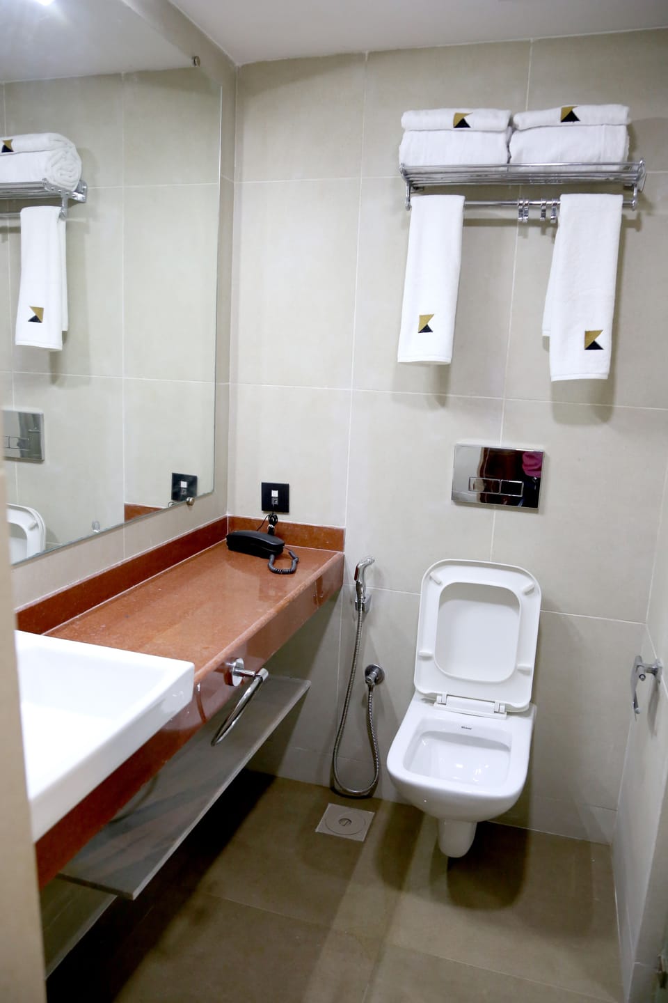 Shower, free toiletries, hair dryer, slippers