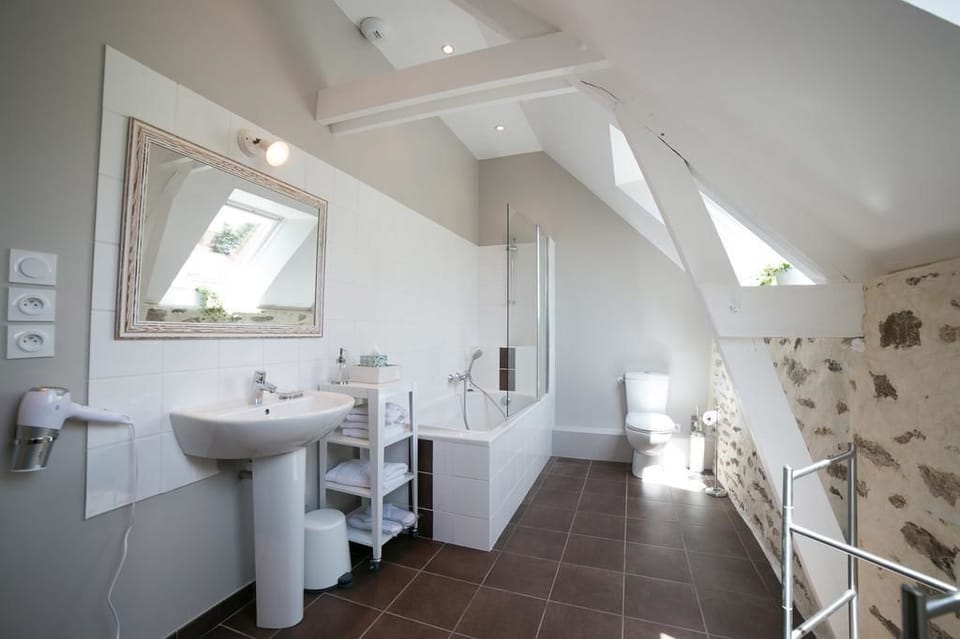 Standard Double Room, 1 King Bed | Bathroom | Shower, free toiletries, hair dryer, bathrobes