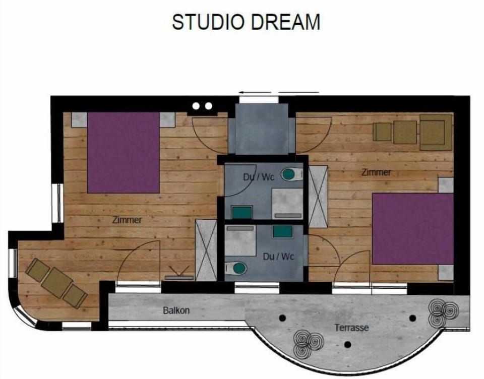 Room, 2 Bedrooms (Studio Dream) | Floor plan