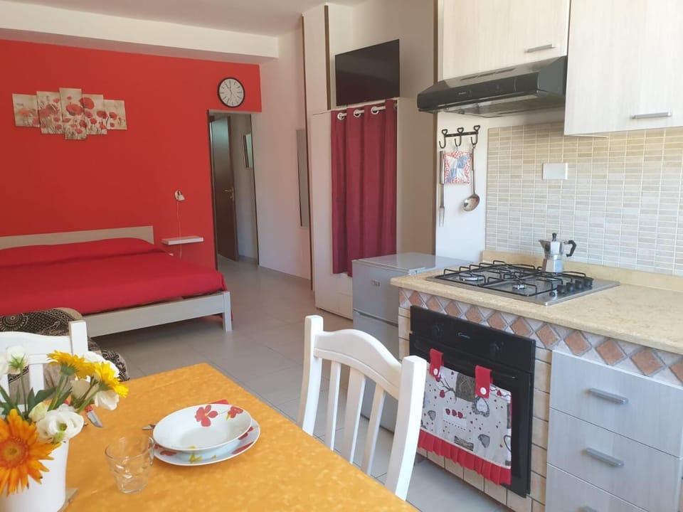 Fridge, stovetop, cookware/dishes/utensils