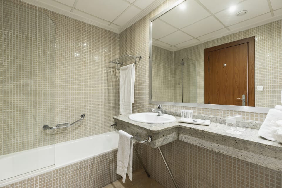 Free toiletries, hair dryer, bidet, towels