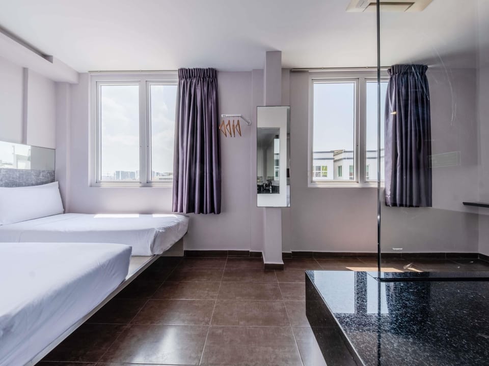 Deluxe Double Room, Multiple Beds | Desk, iron/ironing board (on request), WiFi (free), bed sheets
