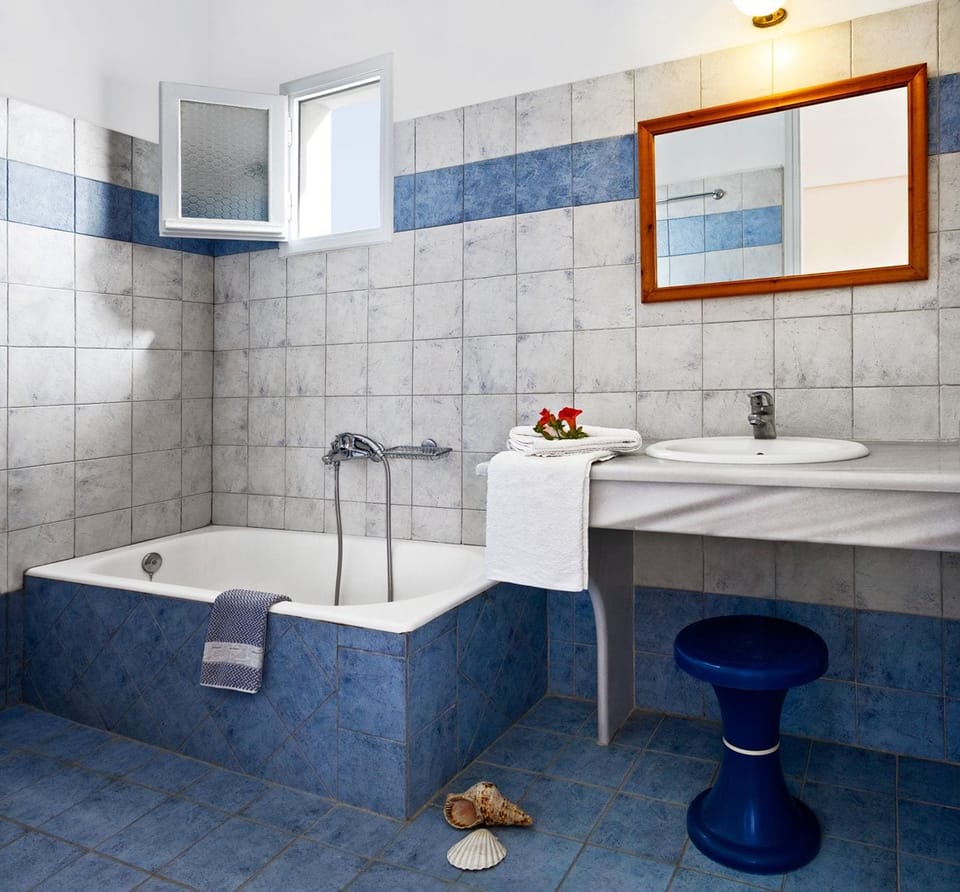 Shower, free toiletries, towels