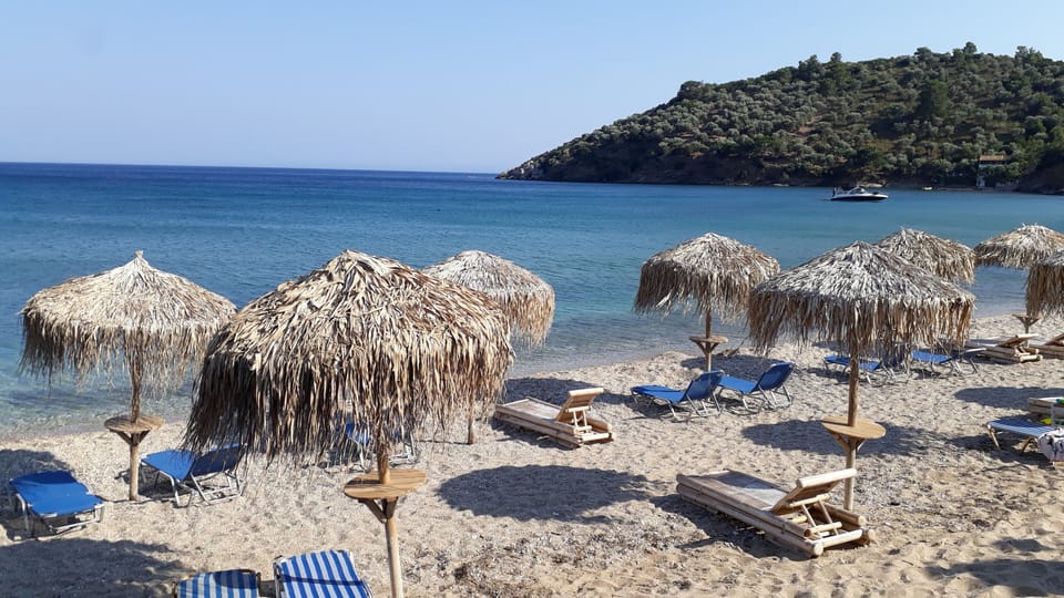 On the beach, free beach cabanas, sun loungers, beach umbrellas