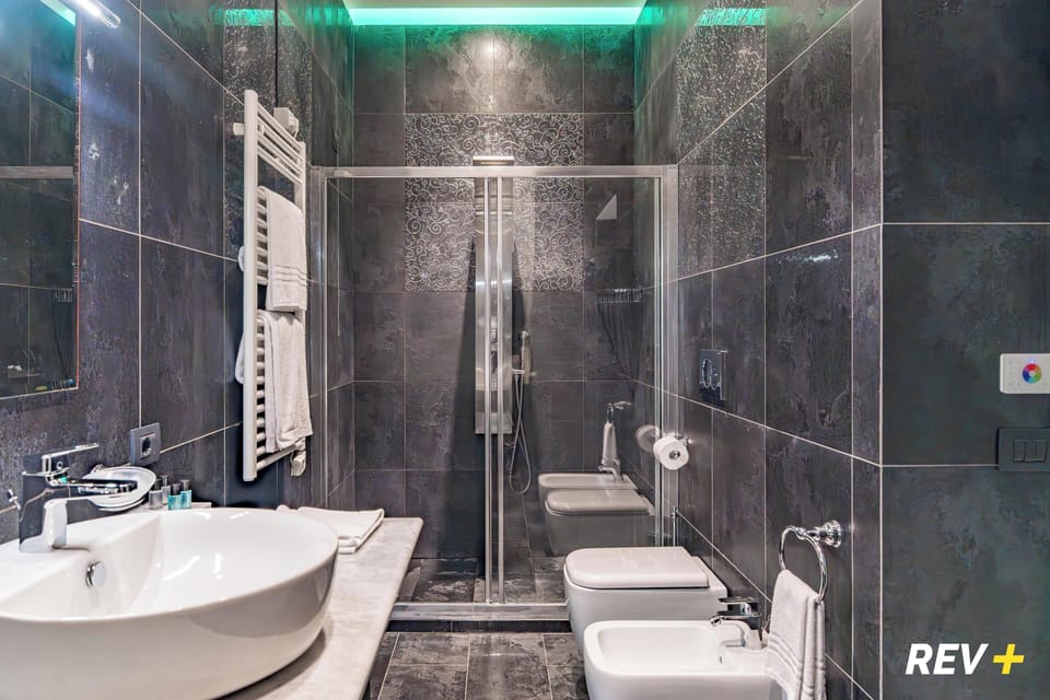 Superior Double Room | Bathroom | Shower, free toiletries, hair dryer, slippers