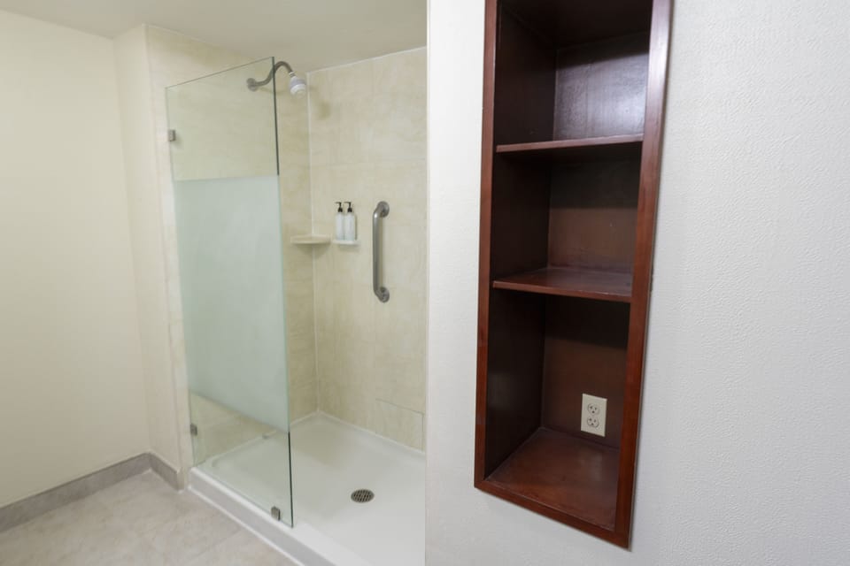 Room, 1 King Bed, Accessible, Non Smoking | Bathroom | Combined shower/tub, rainfall showerhead, free toiletries, hair dryer