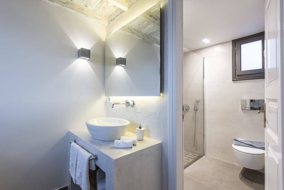 Honeymoon Suite | Bathroom | Shower, rainfall showerhead, free toiletries, hair dryer