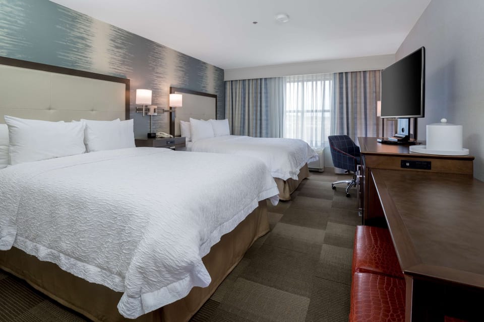 Two Queen Beds, Non-Smoking | Premium bedding, desk, laptop workspace, blackout drapes