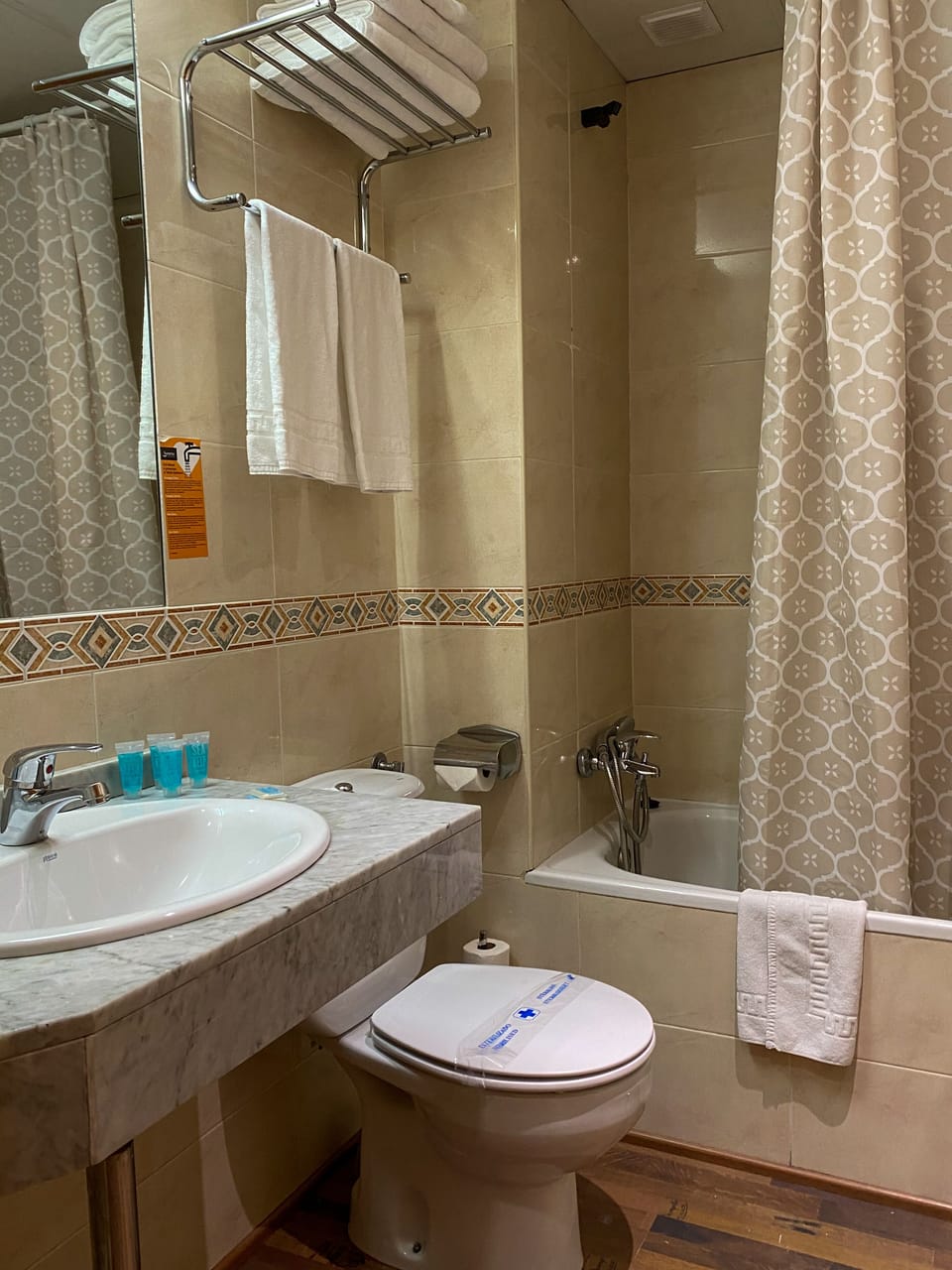 Free toiletries, hair dryer, towels