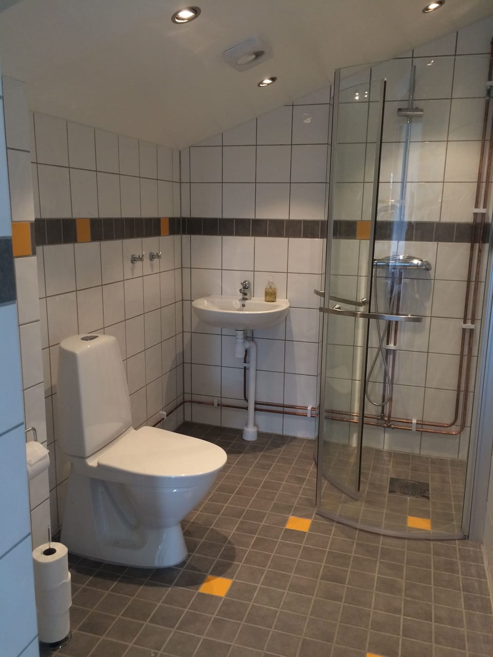 Flyingehus Tornrum | Bathroom | Shower, hair dryer, towels