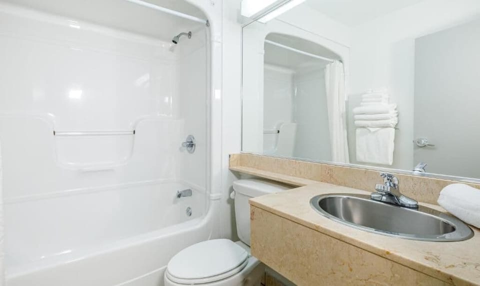 Eco-friendly toiletries, hair dryer, towels, soap
