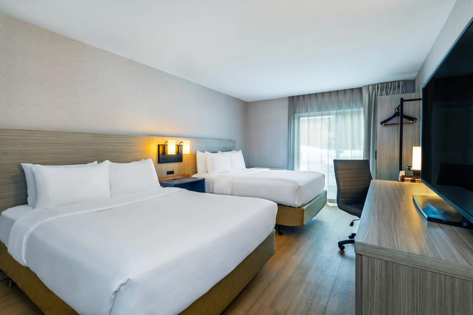 Deluxe 2 Queen beds, Ground floor, Pet Friendly | Premium bedding, pillowtop beds, desk, iron/ironing board