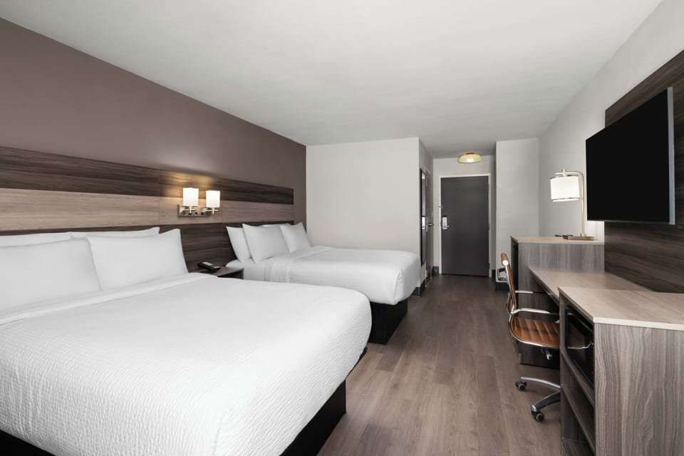 Standard Room, 2 Queen Beds | Desk, laptop workspace, blackout drapes, soundproofing