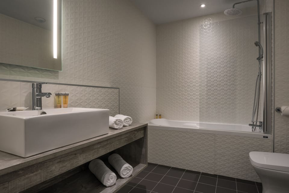 Free toiletries, hair dryer, towels