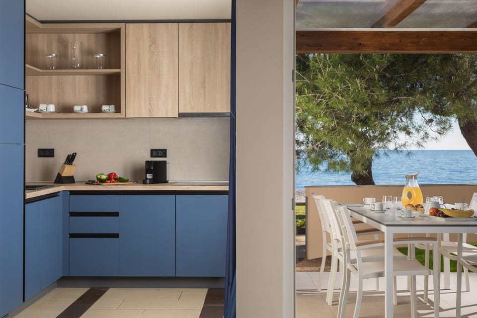 Premium Villa Sea Side | Private kitchen | Fridge, microwave, stovetop, coffee/tea maker