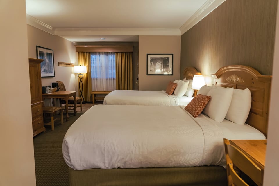 Business Room, 2 Queen Beds, Refrigerator, Ground Floor | Blackout drapes, iron/ironing board, free WiFi, bed sheets