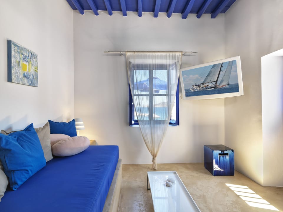 Apartment, Sea View (Psathi Blue Alpha) | In-room safe, soundproofing, free WiFi, bed sheets