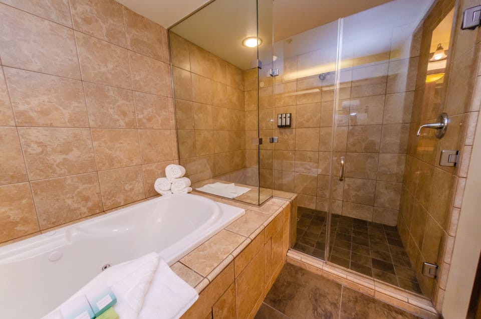 Studio Suite | Bathroom | Combined shower/tub, free toiletries, hair dryer, towels