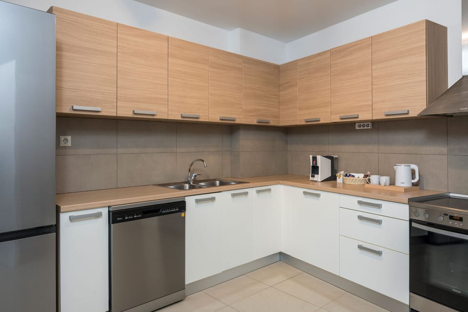 Superior Apartment, 2 Bedrooms | Private kitchen | Fridge, coffee/tea maker, electric kettle