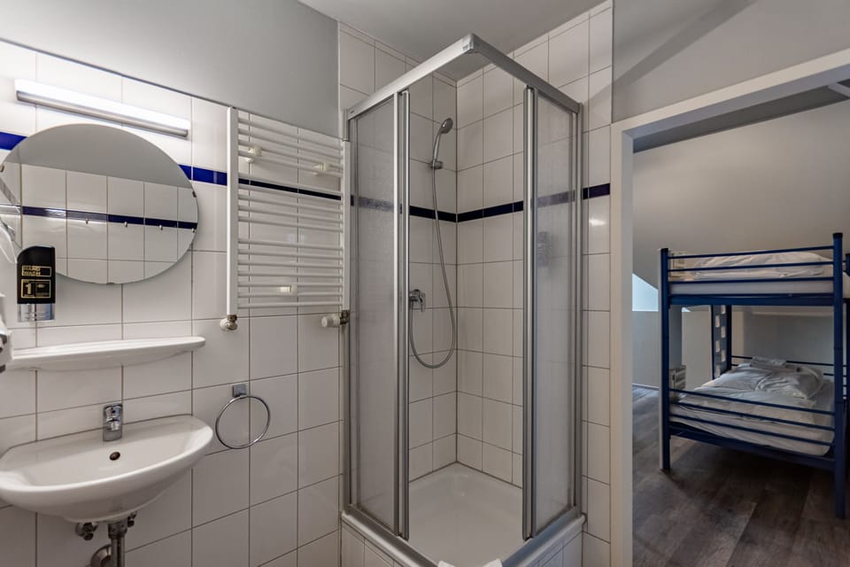 Shower, eco-friendly toiletries, hair dryer, soap