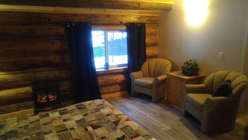 Cedar or Alder Cabin - 1 Queen Bed | Living area | Flat-screen TV, DVD player