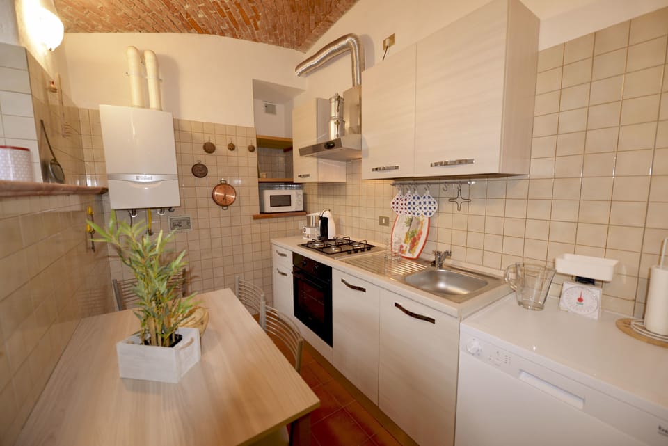 Apartment, 1 Bedroom | Private kitchen | Fridge, microwave, oven, stovetop
