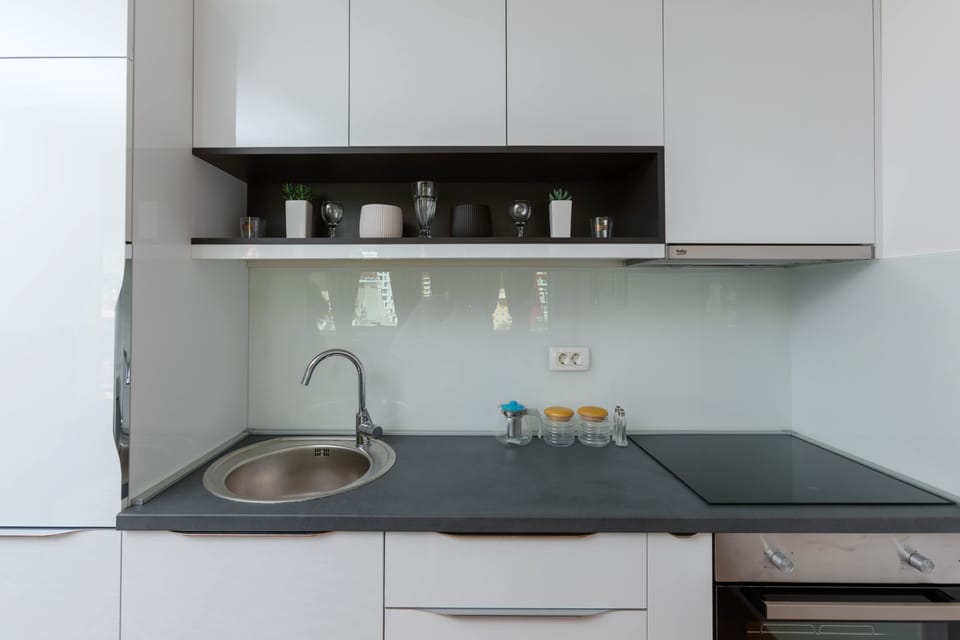 Superior 1 bedroom apartment with balcony | Private kitchenette | Fridge, stovetop, cleaning supplies, freezer