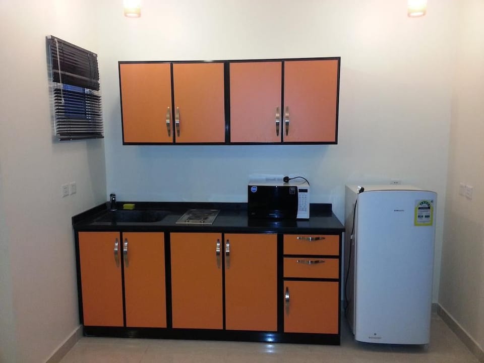 Apartment, 1 Bedroom | Private kitchen | Fridge, microwave, cookware/dishes/utensils