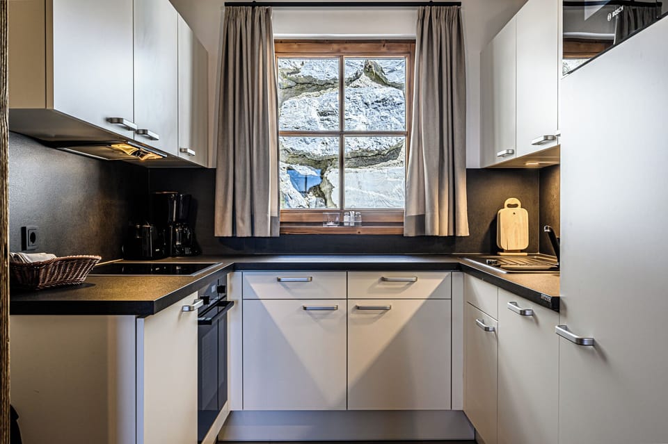 Classic Chalet (Schnee-Eule, incl. cleaning EUR 170) | Private kitchen | Full-size fridge, microwave, stovetop, dishwasher