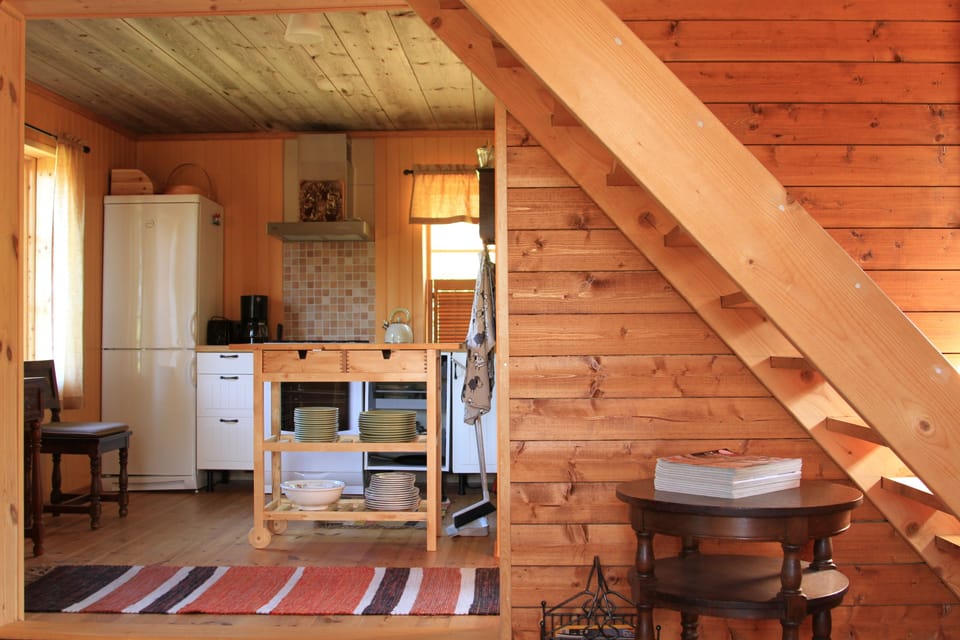 Timber House | Private kitchen | Coffee/tea maker, full-size fridge, microwave, oven