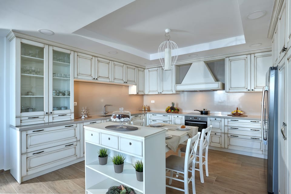 Villa, Sea View | Private kitchen | Fridge, microwave, oven, stovetop