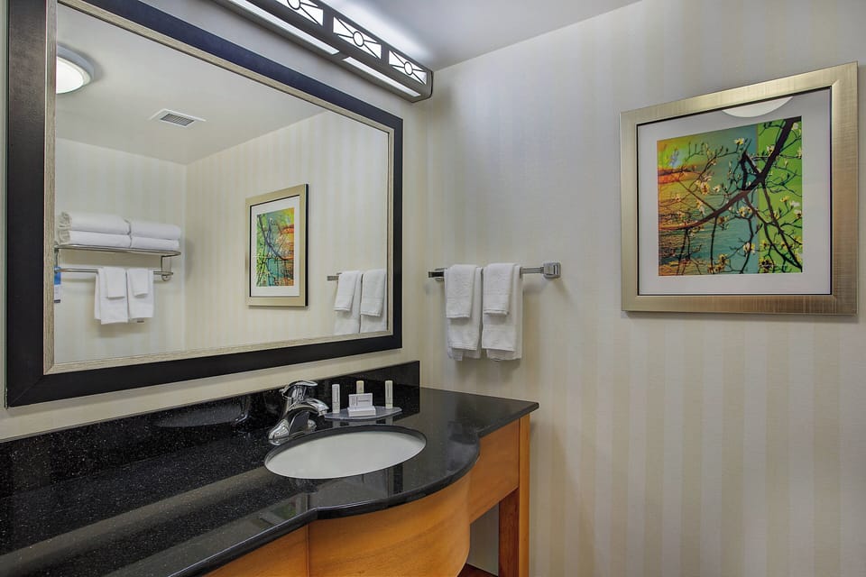 Free toiletries, hair dryer, towels