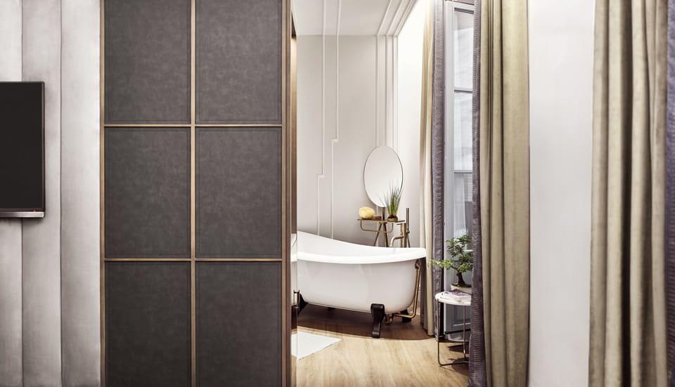 Executive Room | Bathroom | Designer toiletries, hair dryer, bathrobes, slippers
