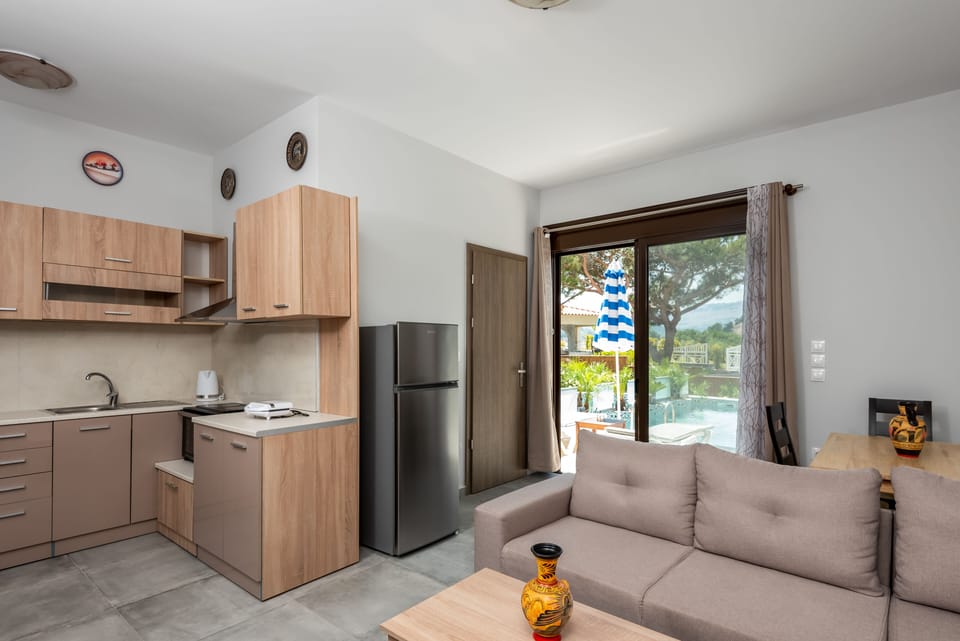 Junior Suite | Private kitchen | Fridge, microwave, oven, stovetop