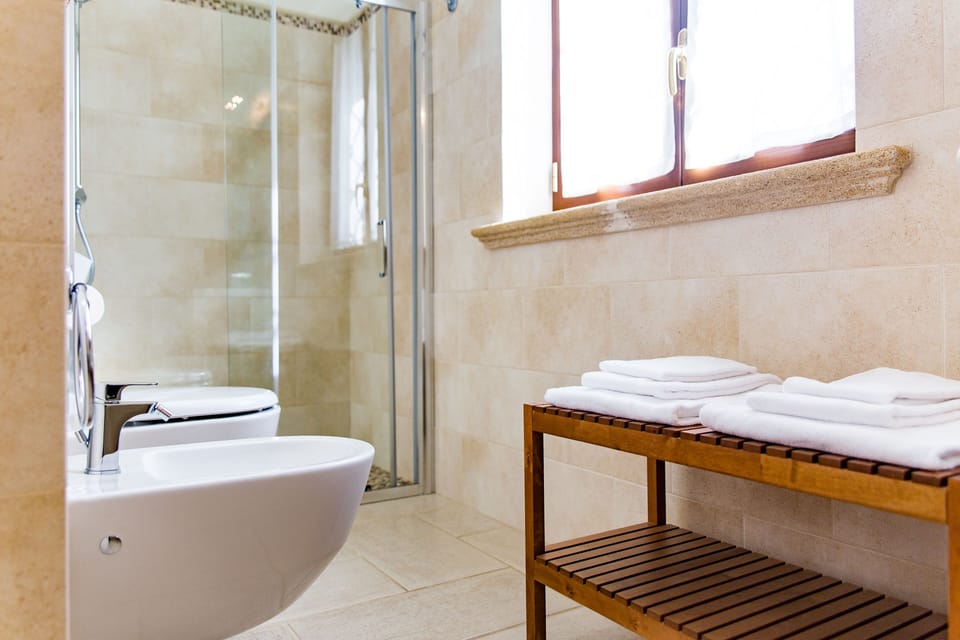 Deluxe Double Room | Bathroom | Shower, rainfall showerhead, free toiletries, hair dryer