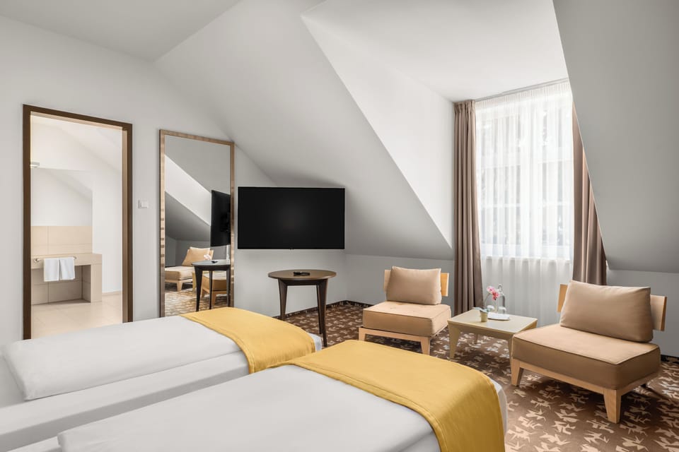 Suite Twin | Hypo-allergenic bedding, in-room safe, desk, laptop workspace