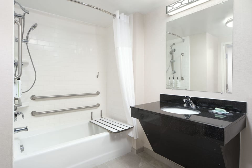 Free toiletries, hair dryer, towels