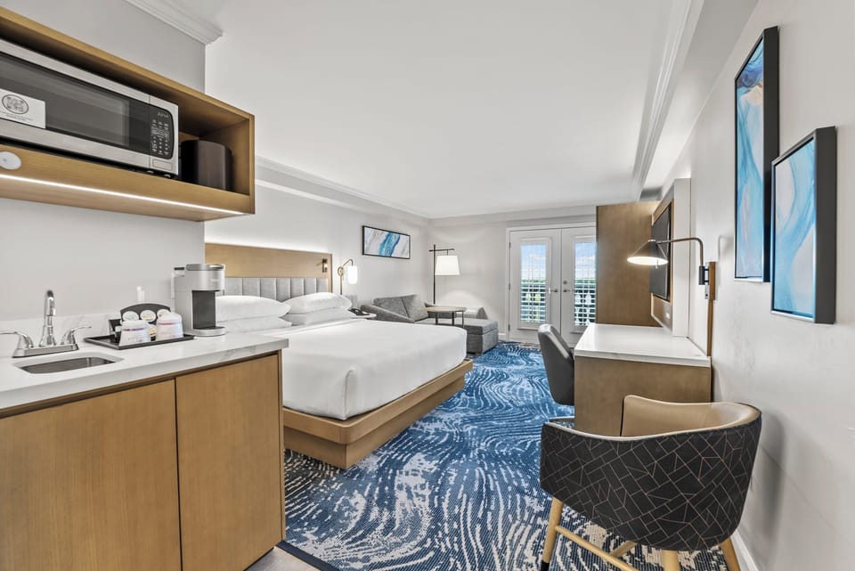 Premium bedding, pillowtop beds, in-room safe, desk