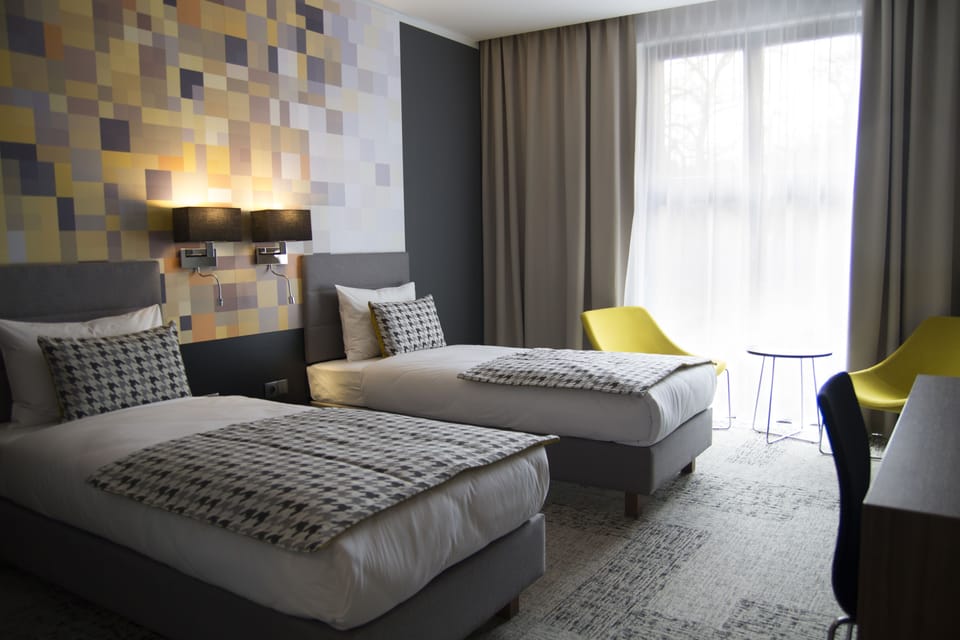 Standard Twin Room | Desk, blackout drapes, soundproofing, iron/ironing board