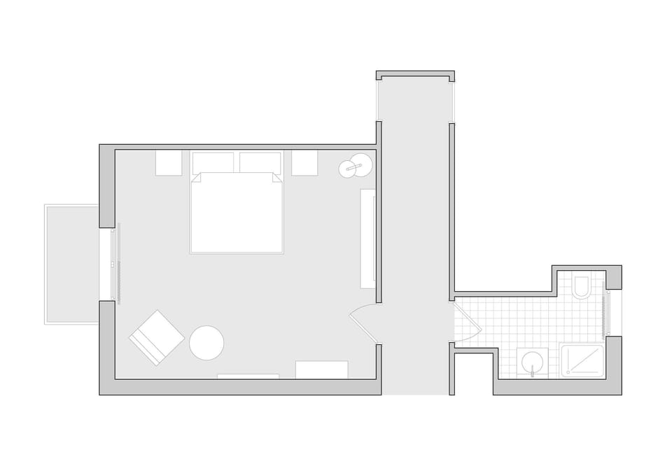 Double Room (Private External Bathroom) | Floor plan