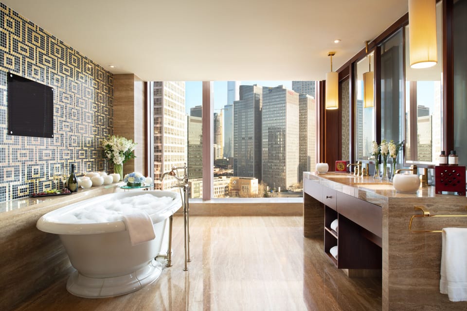 Fairmont Gold Grand Suite (Gold Lounge Access) | Bathroom | Separate tub and shower, rainfall showerhead, designer toiletries