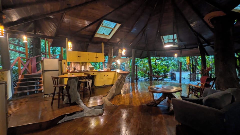 Exclusive Tree House, 2 Bedrooms, Hot Tub, Garden View | Bathroom | Shower, rainfall showerhead, towels, toilet paper