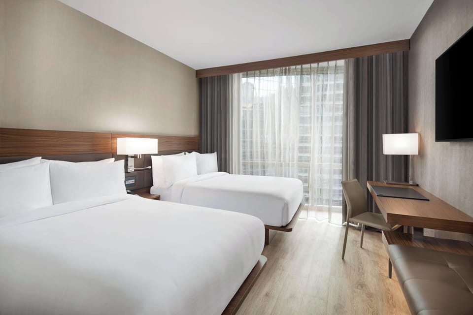 In-room safe, desk, laptop workspace, blackout drapes