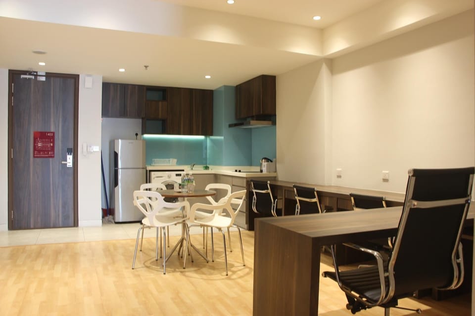 Deluxe Apartment, 1 Bedroom, City View | 1 bedroom, desk, laptop workspace, blackout drapes
