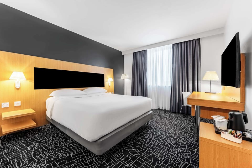 In-room safe, desk, laptop workspace, blackout drapes