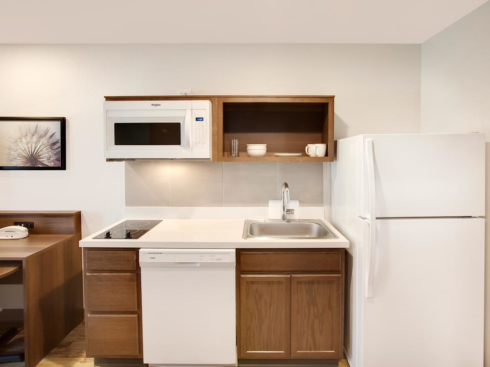 Fridge, microwave, stovetop, dishwasher
