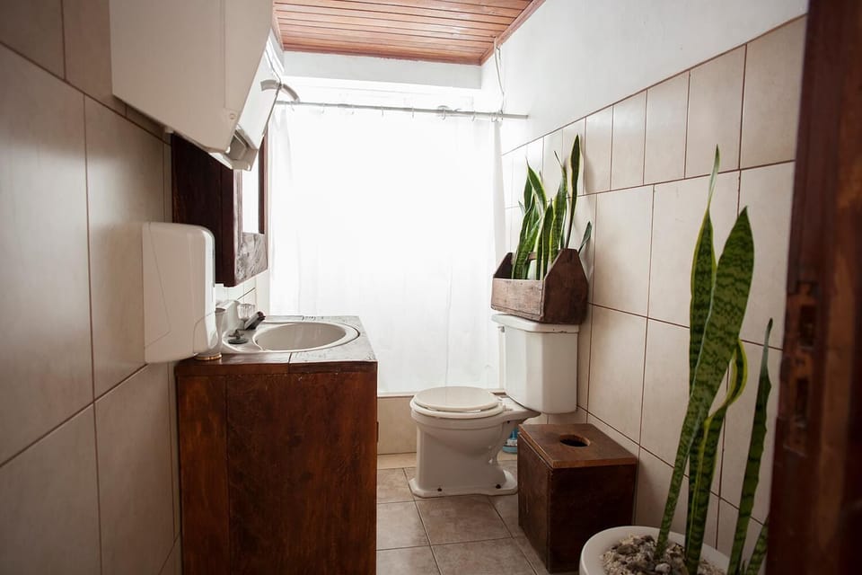 Shower, free toiletries, towels, soap