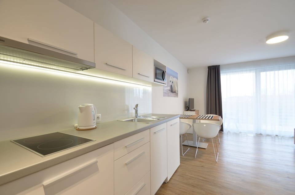 Superior Apartment (Uznam) | Private kitchen | Fridge, microwave, stovetop, electric kettle