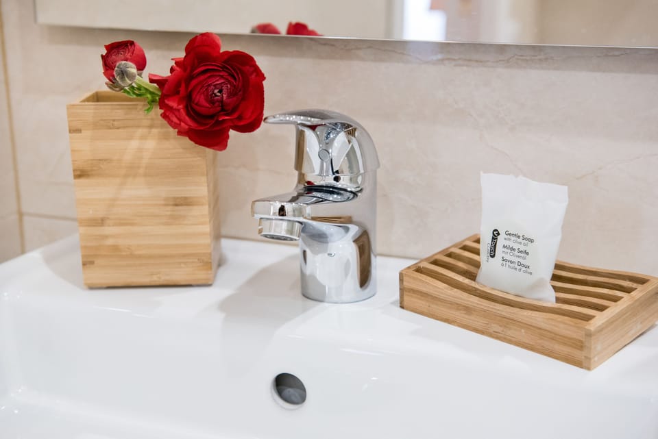 Classic Double Room | Bathroom | Shower, rainfall showerhead, designer toiletries, hair dryer
